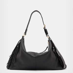 All Saints Edbury Leather Fringed Shoulder Bag